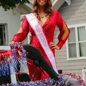 Red Sequin Long Dress
